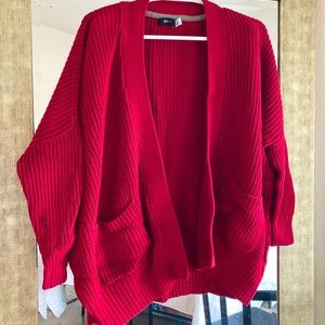 Oversized red sweater